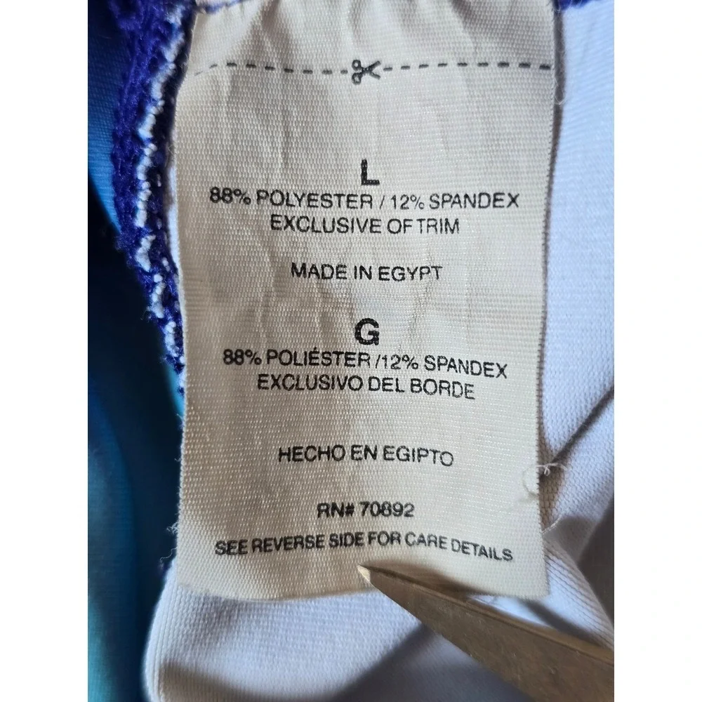 Kyodan Womens Blue Teal Ombre Capri Leggings Size L Activewear Yoga Pants